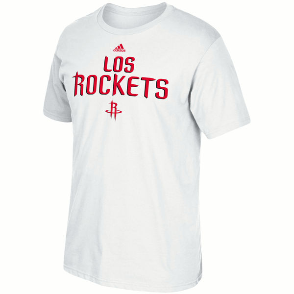 NBA Men Houston Rockets adidas Noches EneBeA TShirt  White->nba t-shirts->Sports Accessory